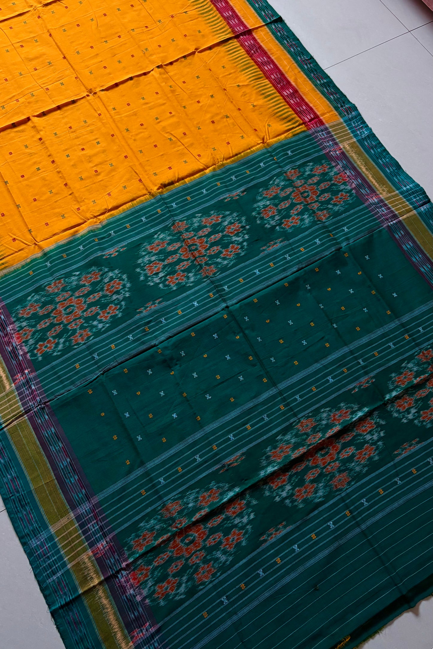 Exclusive Khandua Cotton Saree - Yellow