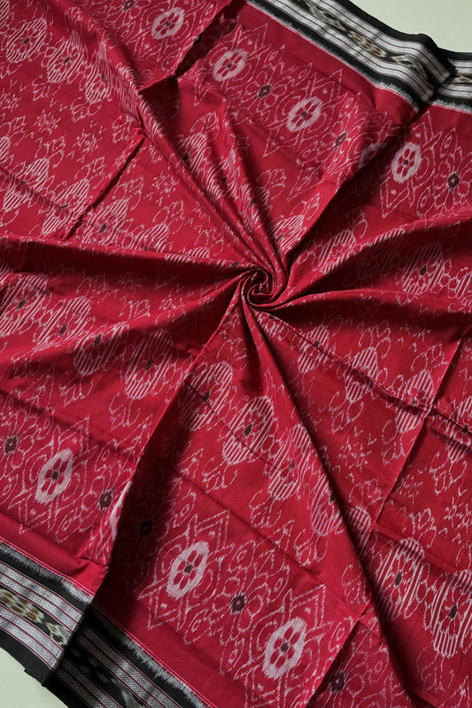 Odisha Ikkat Khandua Cotton Saree - Maroon