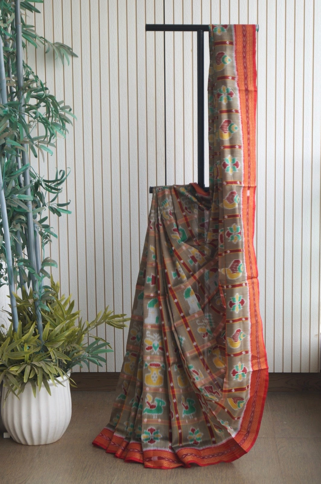 Nabakothi Khandua Silk Saree: Antique Henna Gold