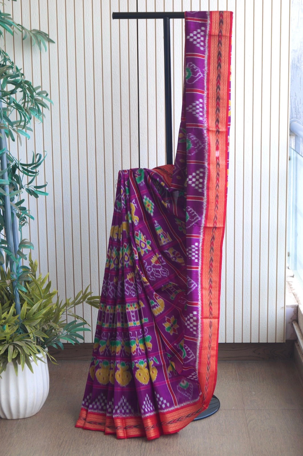 Nabakothi Khandua Pure Silk Saree: Purple