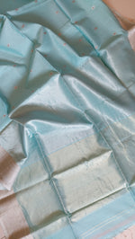 Load image into Gallery viewer, Maheshwari Silk Cotton Saree - Sky Blue
