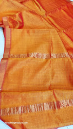 Load image into Gallery viewer, Mangalagiri Silk Cotton Saree With Gold Zari Checks - Gold
