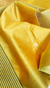 Maheshwari Silk Cotton Ombre Saree - Yellow