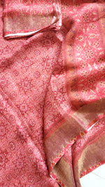 Load image into Gallery viewer, Pure Linen Digital Print Saree in Hues of Red
