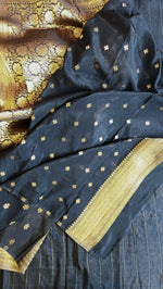 Load image into Gallery viewer, Banarasi Chiffon-Georgette Saree- Black
