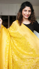 Load image into Gallery viewer, Banarasi Chiffon-Georgette Saree- Yellow
