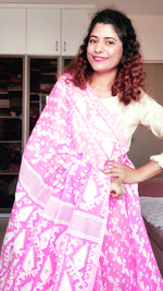 Load image into Gallery viewer, Blended Resham Jamdani- Bubblegum Pink

