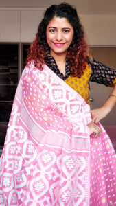 Blended Resham Jamdani- Candy Pink