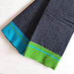 Load image into Gallery viewer, Black Patteda Anchu Cotton Saree With Ganga Jamuna Border- Blue Green
