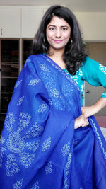 Load image into Gallery viewer, Chikankari Cotton Saree-Blue
