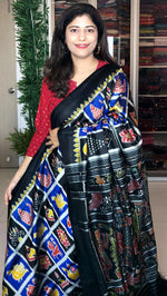 Load image into Gallery viewer, Odisha Ikkat Pure Silk Saree-Black Nabakothi
