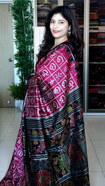 Load image into Gallery viewer, Exclusive Odisha Ikkat Khandua Silk Saree- Varnamala Wine Pink 2
