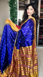 Load image into Gallery viewer, Odisha Ikkat Khandua Silk Saree - Mayura Chandrika- Royal Purple

