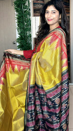 Load image into Gallery viewer, Sachipaar Khandua Silk Saree: Yellow
