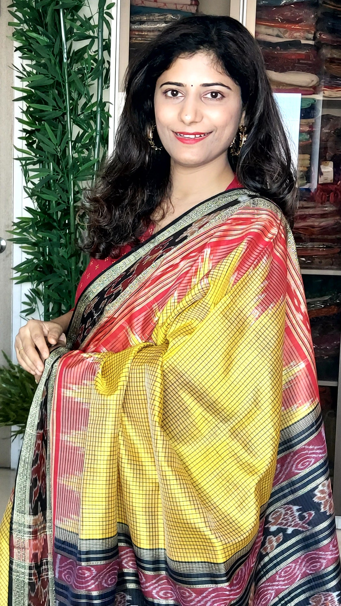 Sachipaar Khandua Silk Saree: Yellow