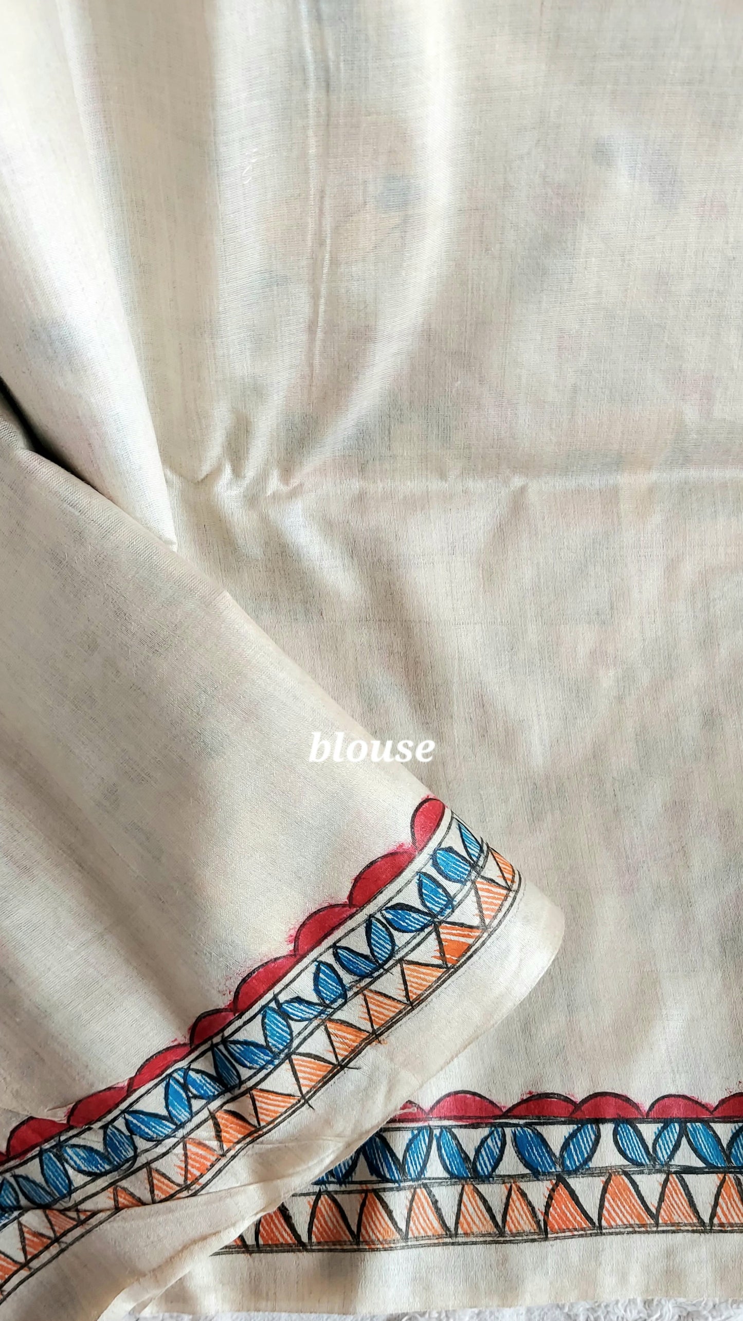 Pure Tussar Silk Madhubani Hand Painted Saree - Natural Tussar