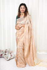 Load image into Gallery viewer, Banarasi Chiffon-Georgette Saree- Off White

