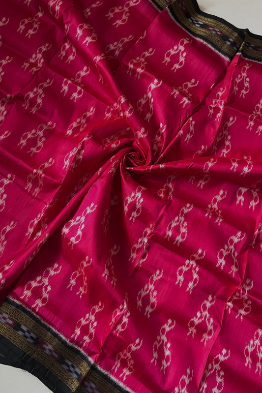Odisha Ikkat Khandua Silk Saree - Pink