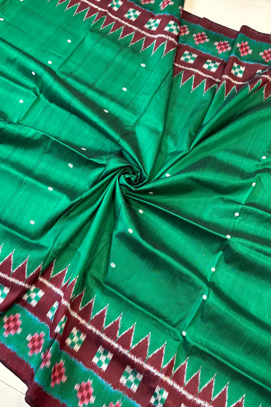 Exclusive Odisha Ikkat Pure Silk Saree- Green