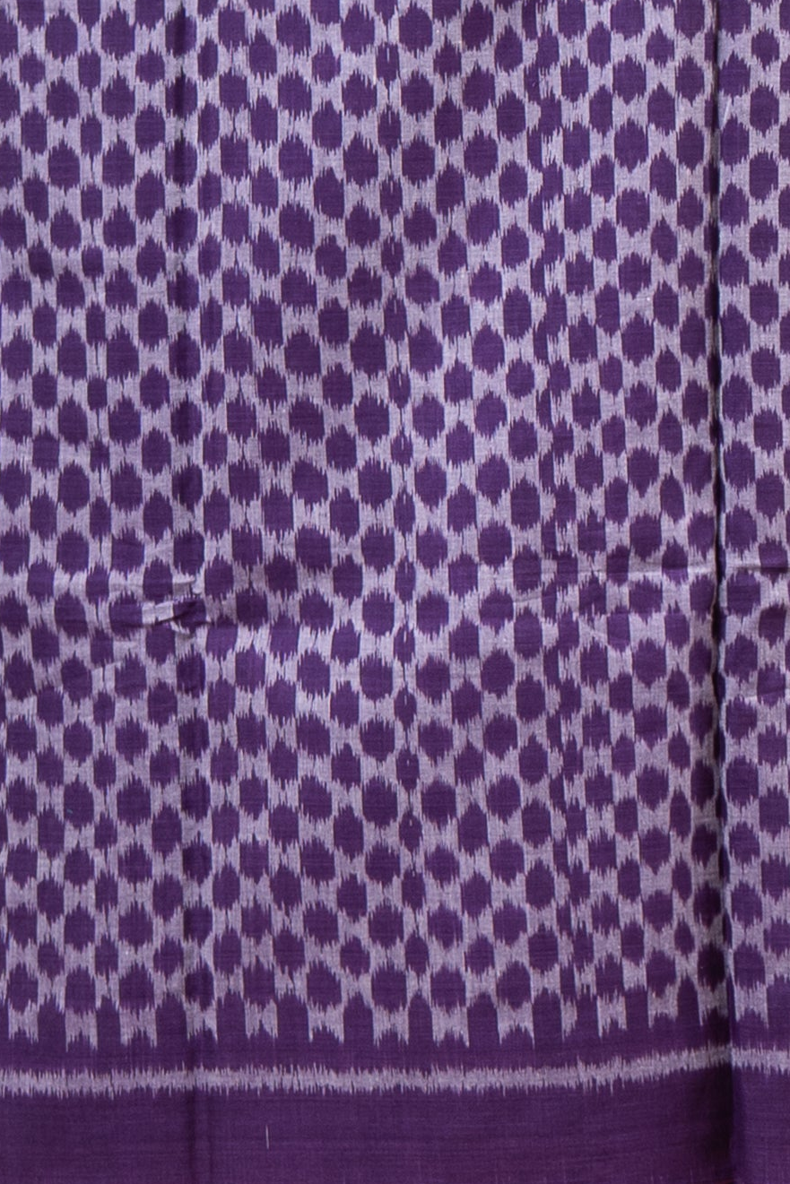 Pure Cotton Sambalpuri Ikkat 3 Piece Dress Material- Aubergine