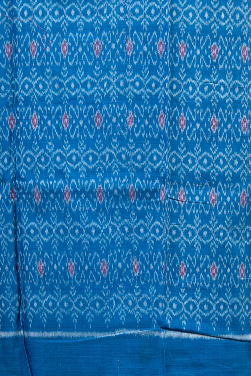 Pure Cotton Sambalpuri Ikkat 3 Piece Dress Material- Azure Blue