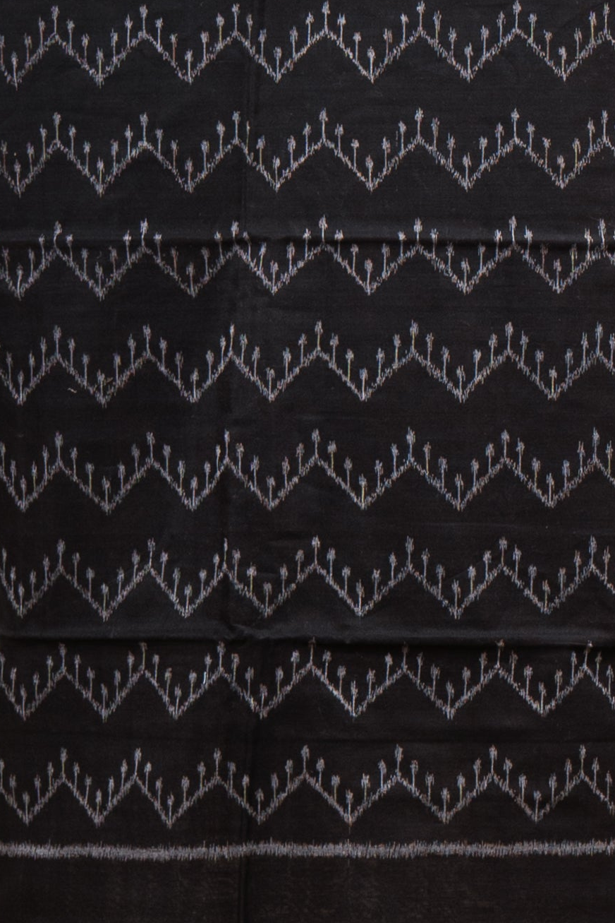 Pure Cotton Sambalpuri Ikkat 3 Piece Dress Material- Black