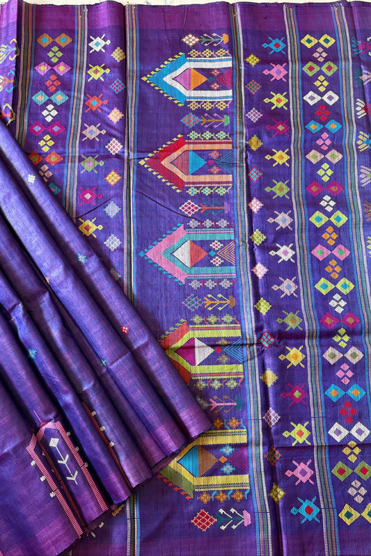 Gopalpur Tussar Silk Saree- Purple