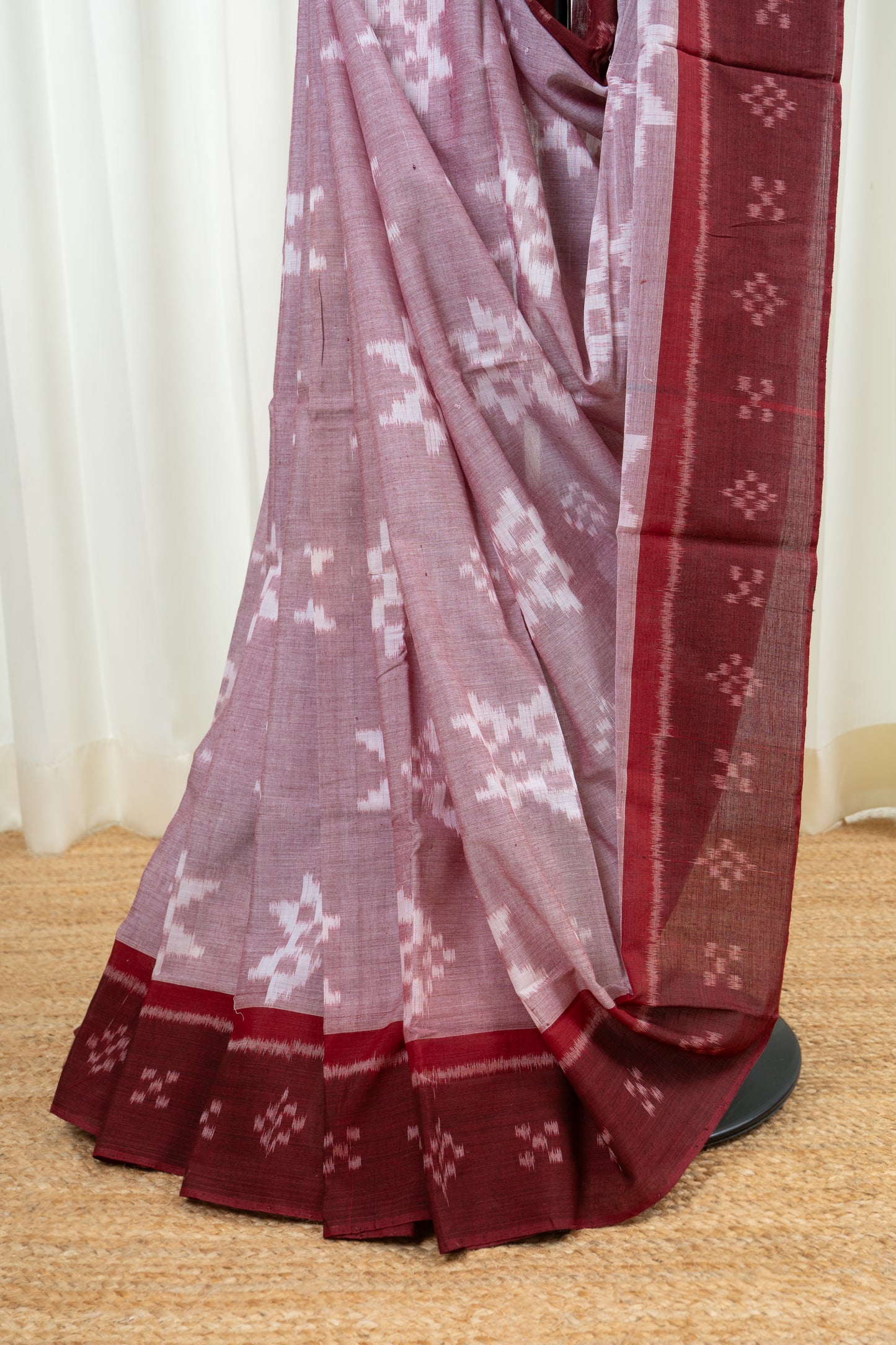 Odisha Ikkat Cotton Saree- Shades of Maroon