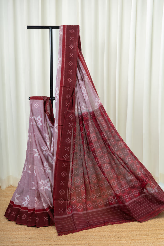 Odisha Ikkat Cotton Saree- Shades of Maroon
