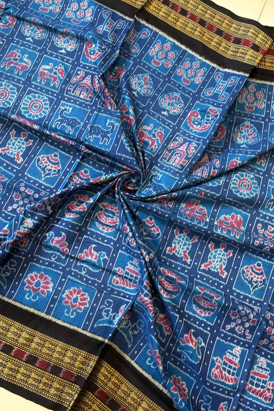 Exclusive Nabakothi Sambalpuri Cotton Saree: Blue