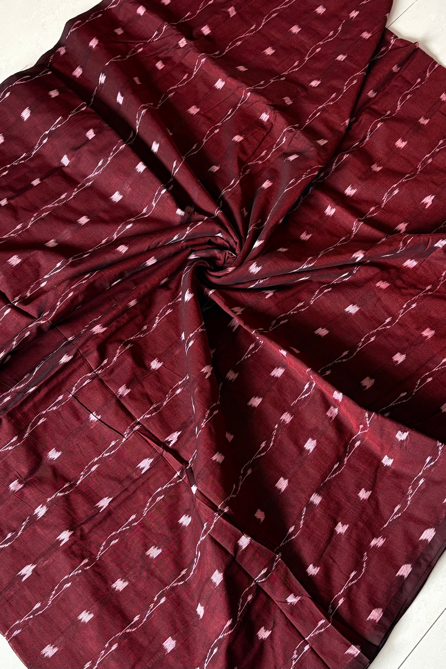 Pure Cotton Odisha Handloom Blouse Piece- Maroon