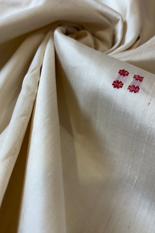 Pasapali Border Khandua Ikkat Silk Saree - Off White
