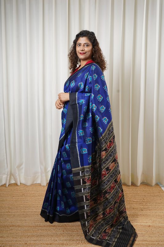Exclusive Odisha Ikkat Pure Silk Saree- Royal Blue