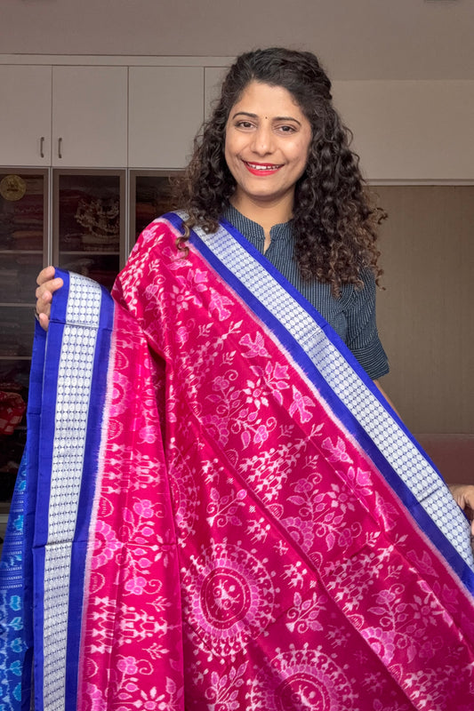 Exclusive Sambalpuri Pure Silk Saree - Pink