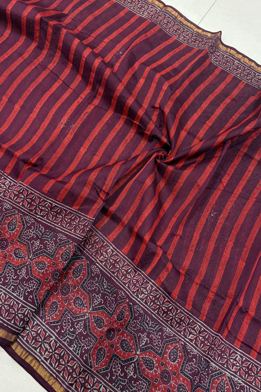 Hand Block Print Silk-Cotton Saree