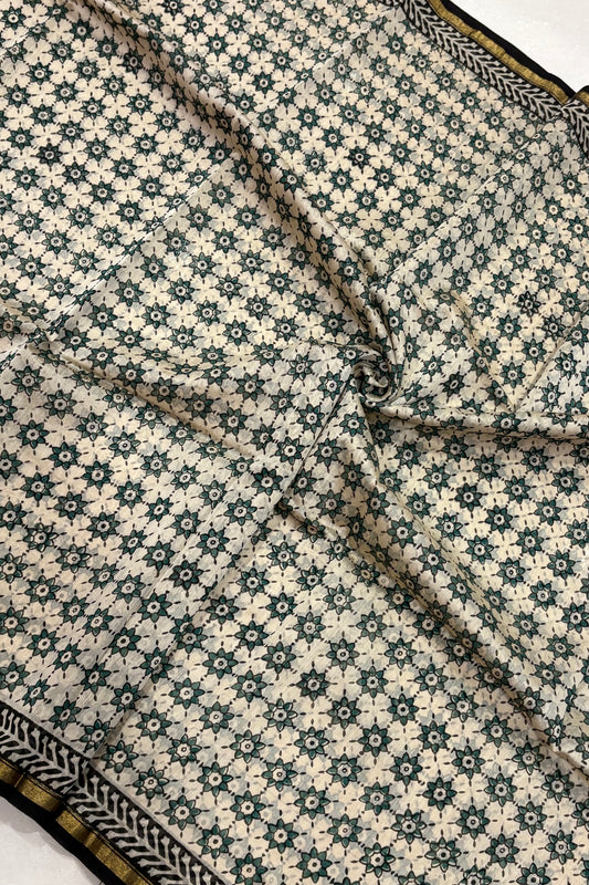 Hand Block Print Silk-Cotton Saree