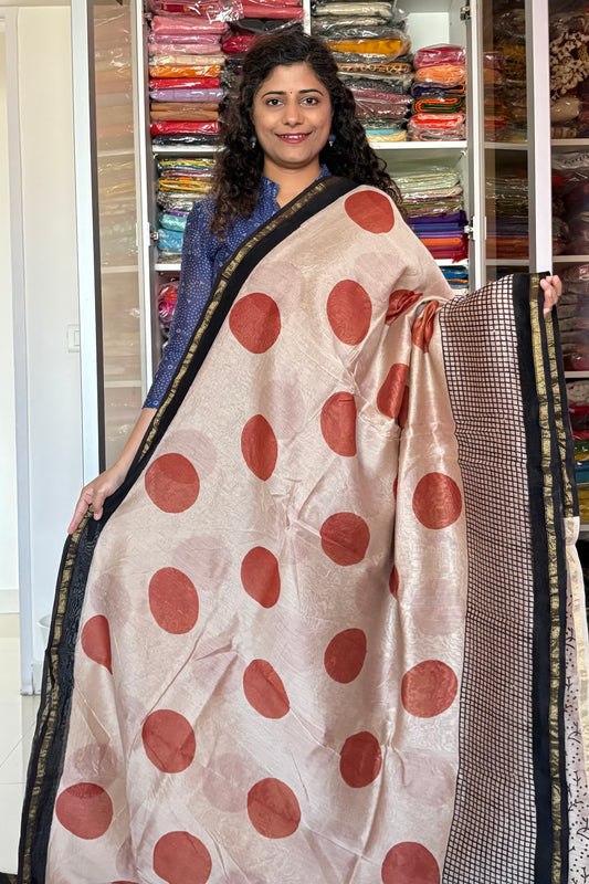 Hand Block Print Silk-Cotton Saree