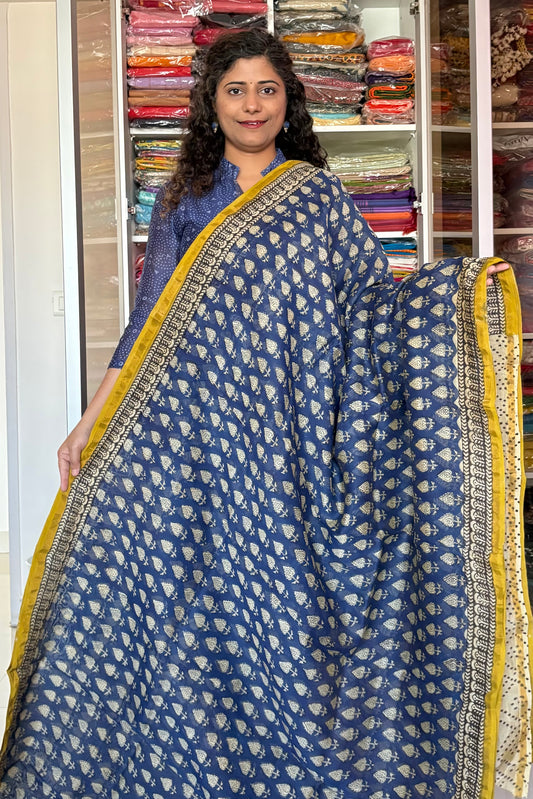 Hand Block Print Silk-Cotton Saree
