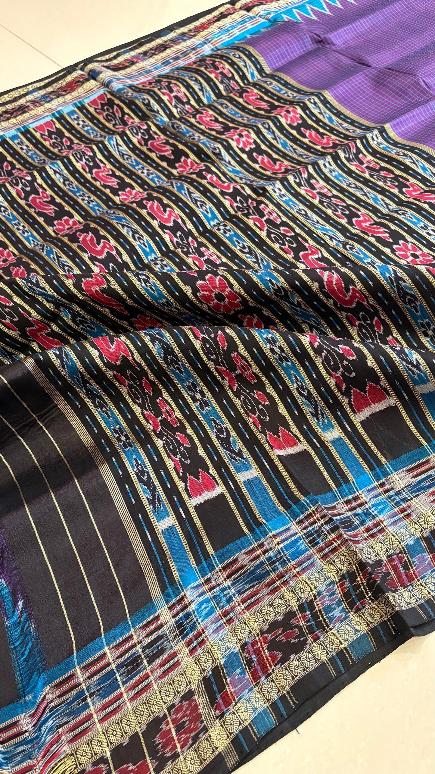 Sachipaar Khandua Silk Saree: Purple