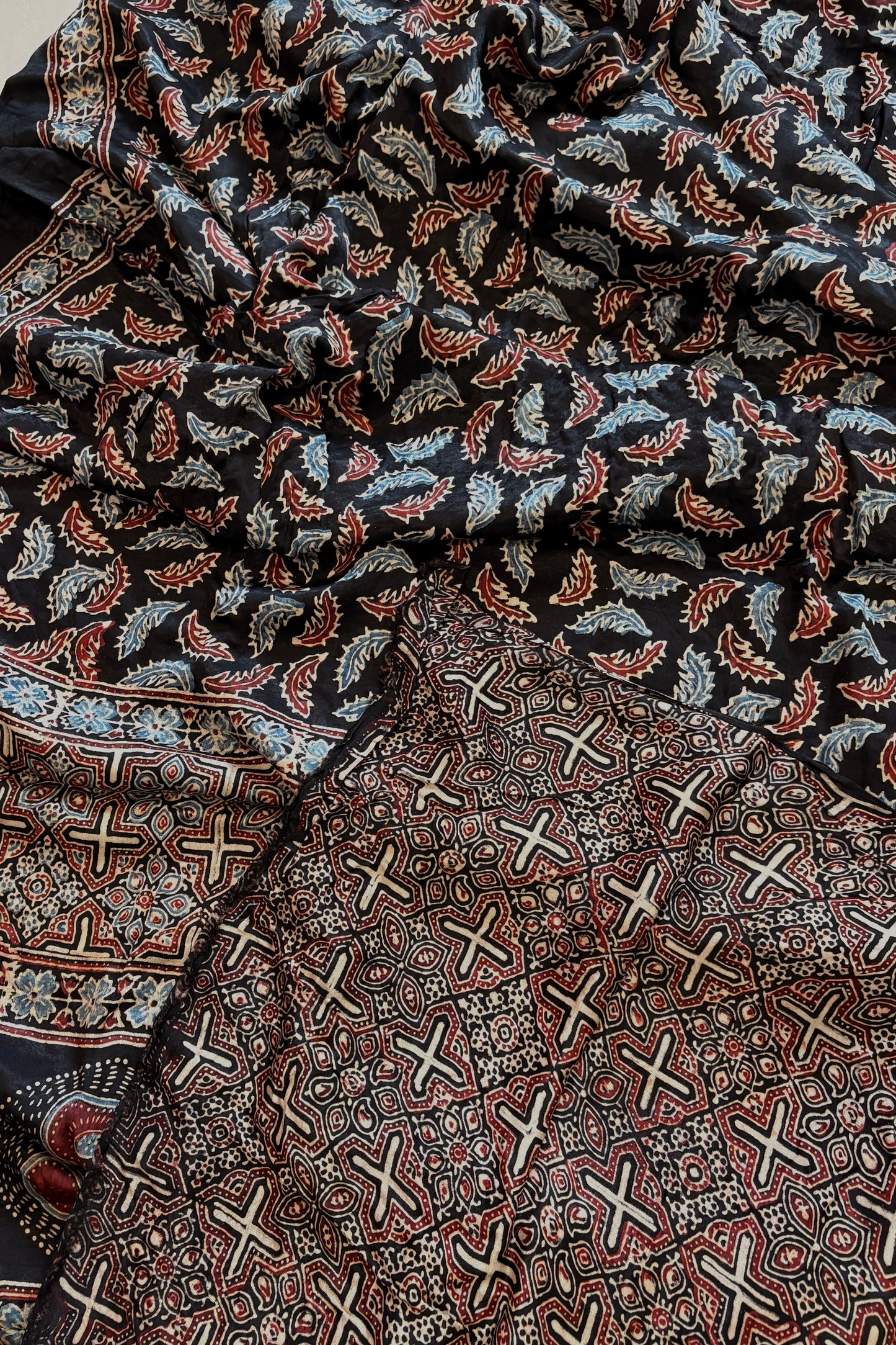 Ajrakh on Modal- Black (Multi Color)