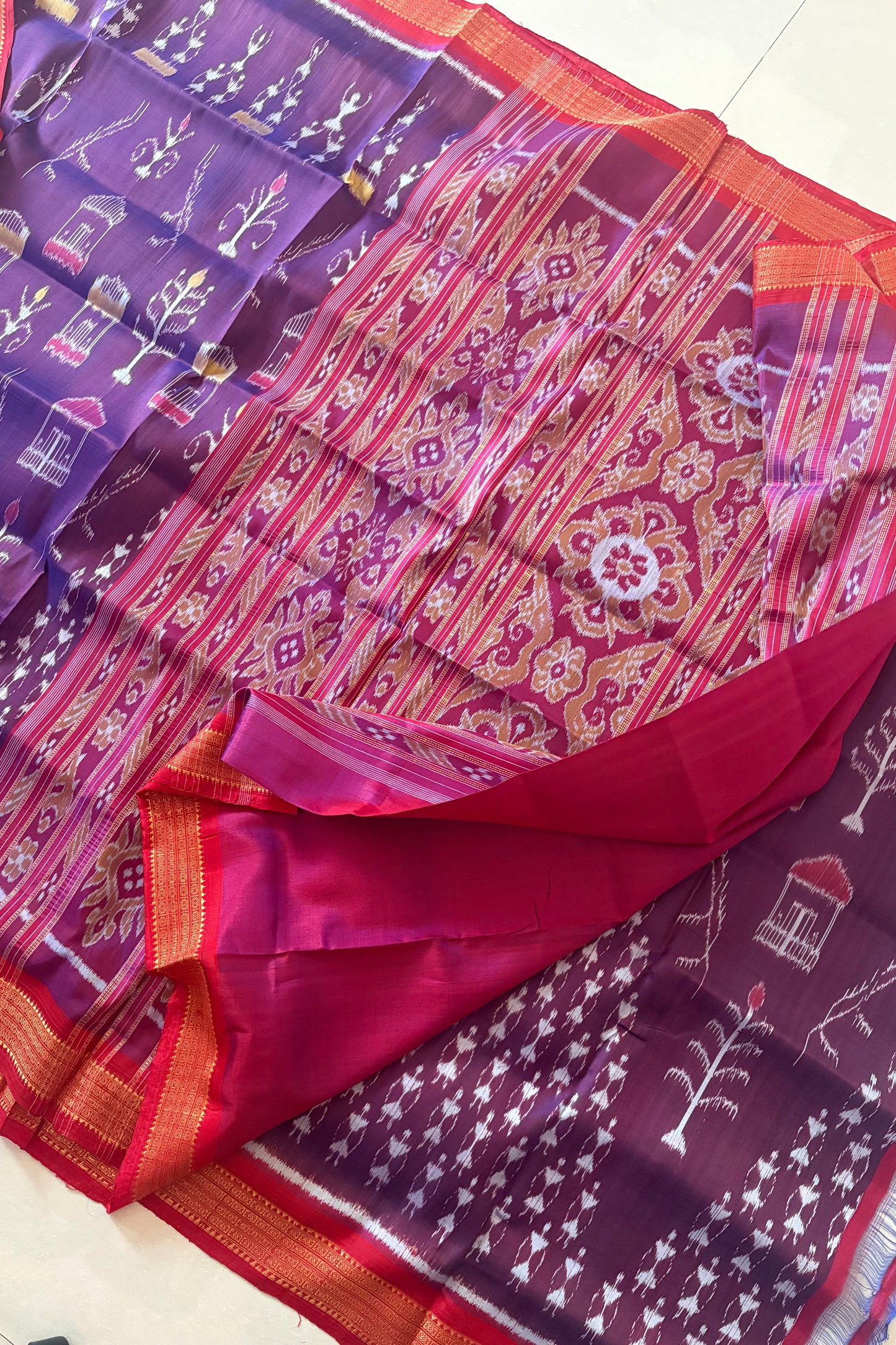 Exclusive Odisha Ikkat Pure Silk Saree- Shot Coffee