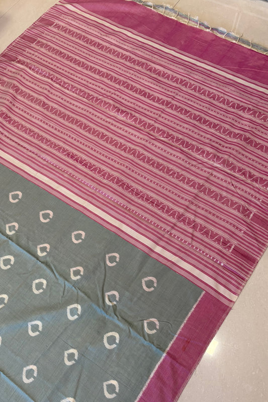 Exclusive Odisha Ikkat Pure Eri Silk Saree - English Green