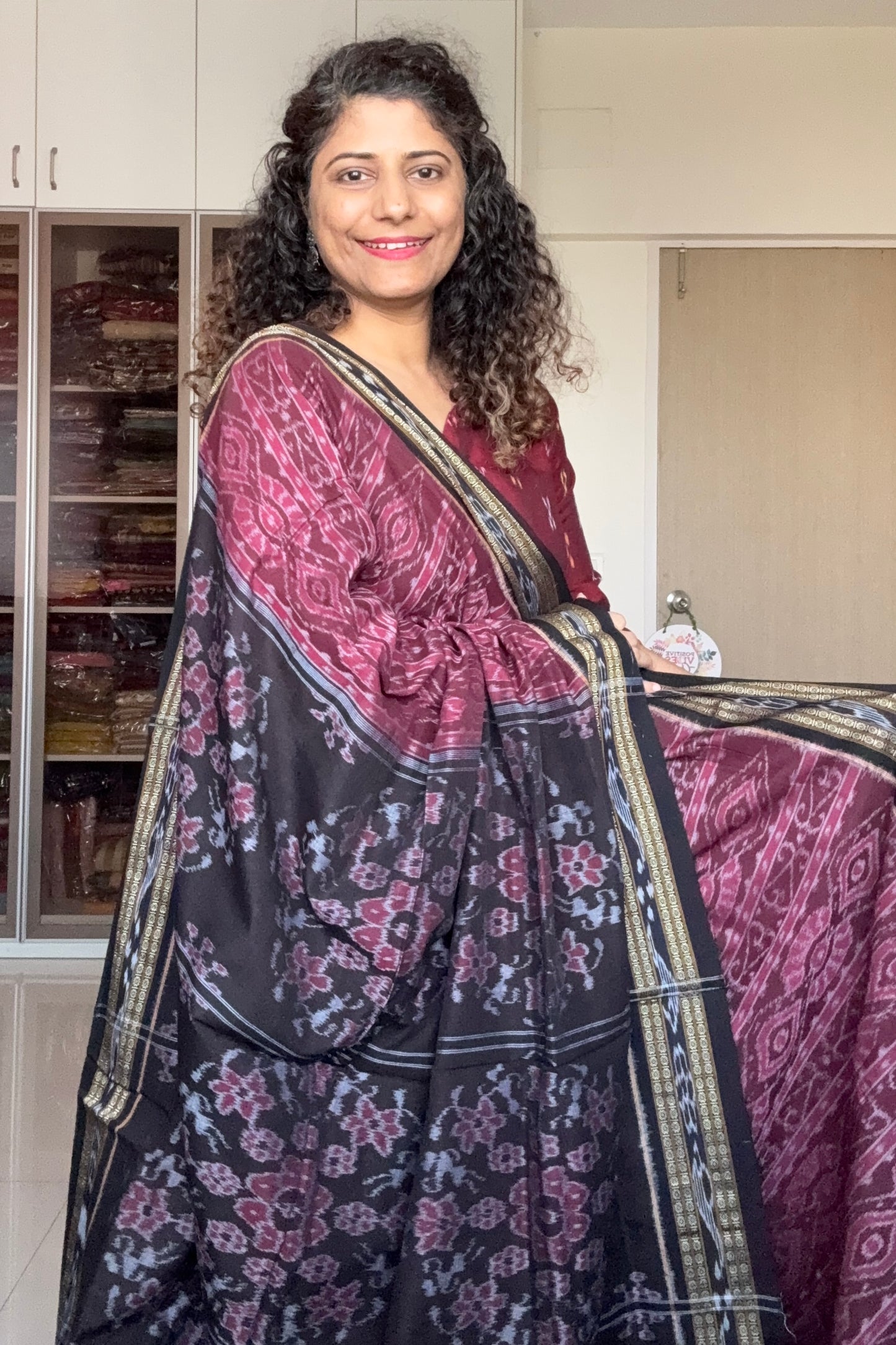 Exclusive Odisha Ikkat Khandua Cotton Saree - Coffee