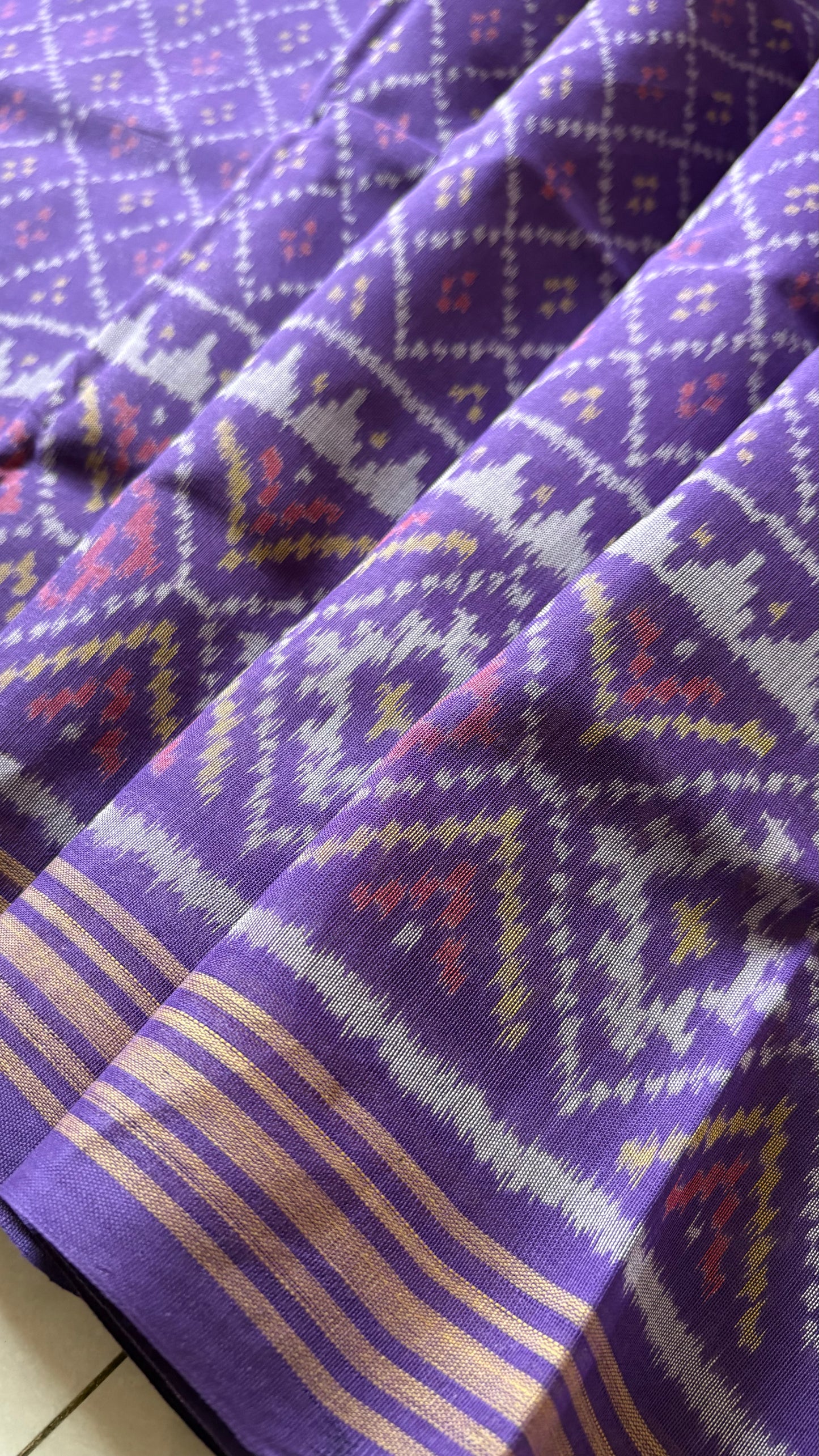 Single Ikkat Patola Saree - Violet
