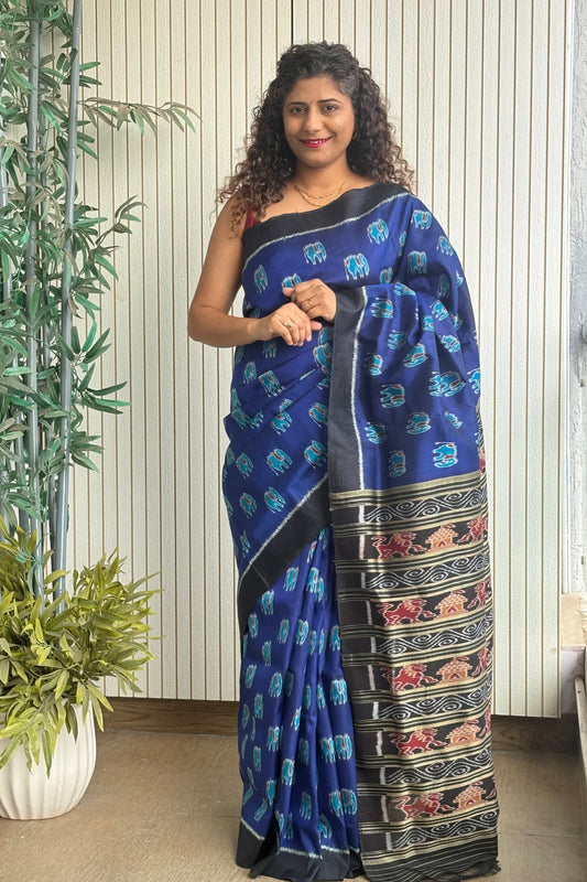 Exclusive Odisha Ikkat Pure Silk Saree- Royal Blue