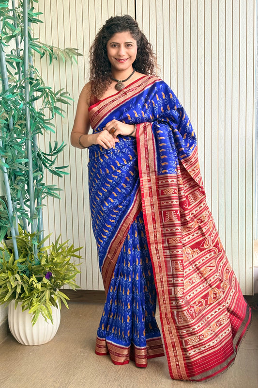 Exclusive Odisha Ikkat Pure Silk Saree-Royal Blue