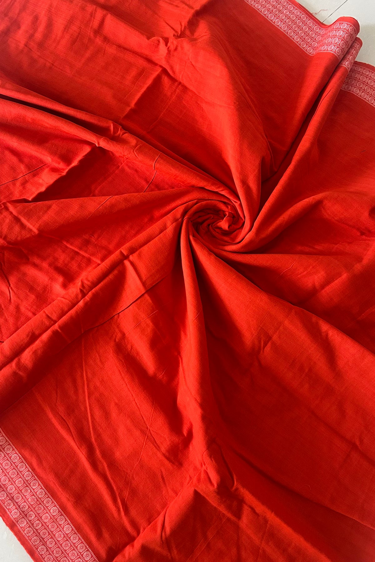 Pure Cotton Odisha Handloom Blouse Piece- Orange