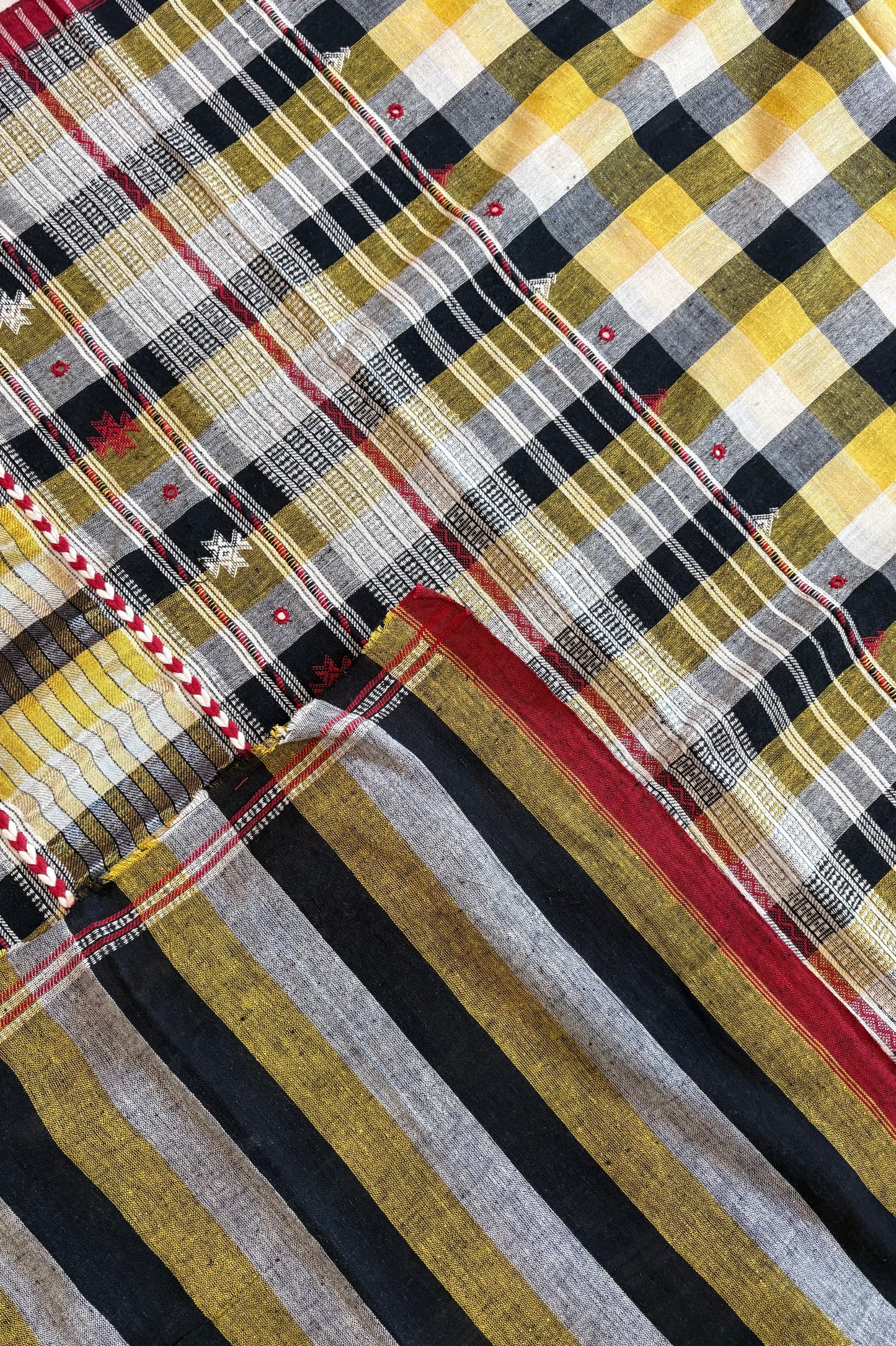 Kala Cotton Bhujodi Saree Checks-1