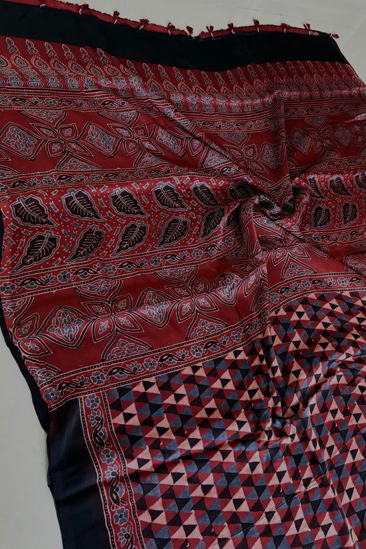 Ajrakh on Modal- Red-Indigo-Black