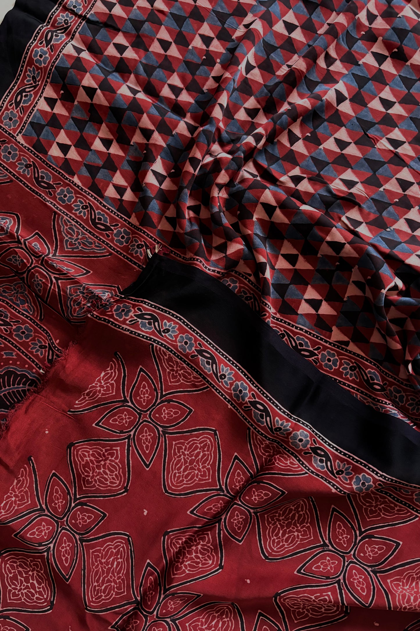 Ajrakh on Modal- Red-Indigo-Black